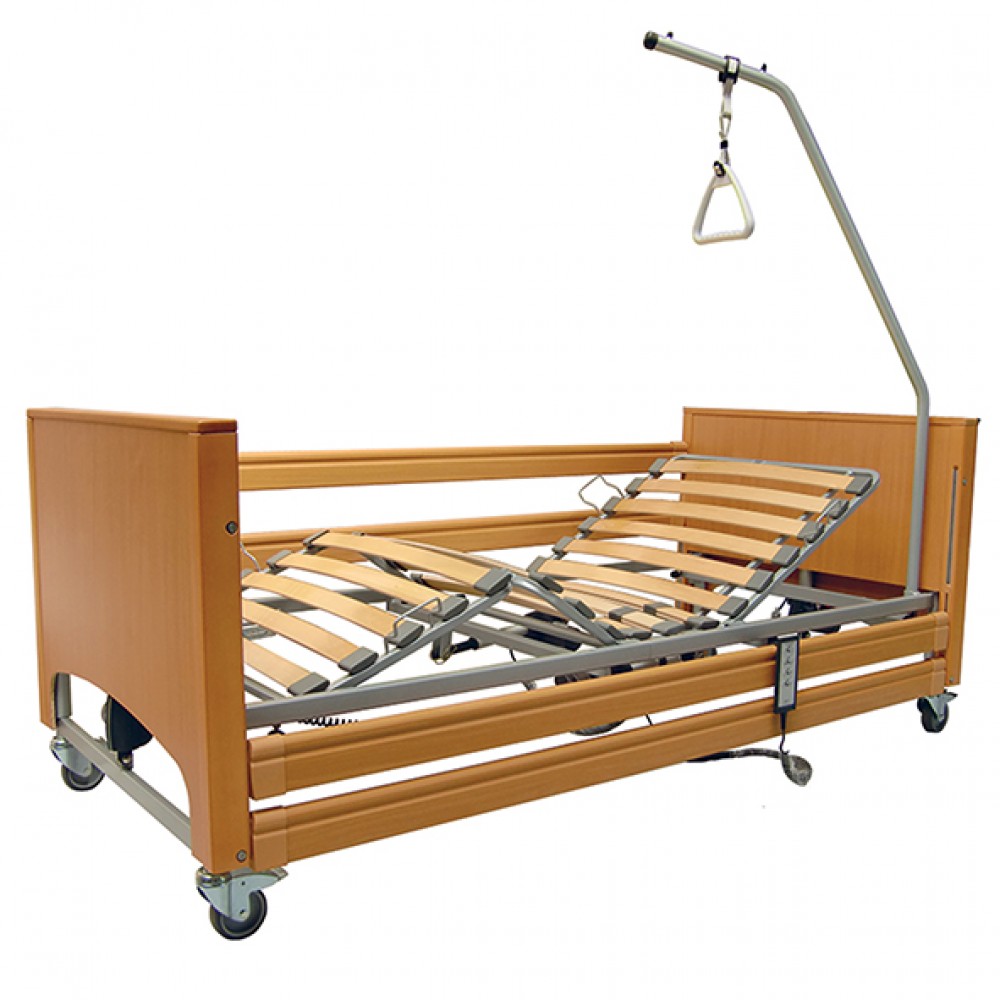 Letto elettrico ortopedico da degenza in legno Morfeo per anziani e  disabili con sponde - Ortopedie Baldinelli