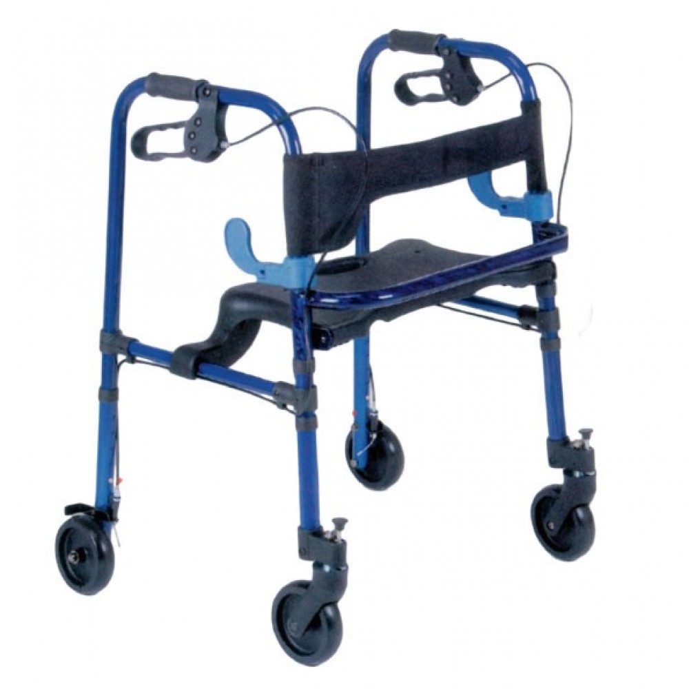 Deambulatore per anziani e disabili con 4 ruote e seduta