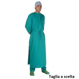 CAMICE OPERATORIO UNISEX IN COTONE A MANICHE LUNGHE - VERDE - Gima